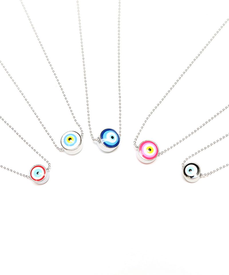 Evil Eye Necklace – Silver Bead Chain