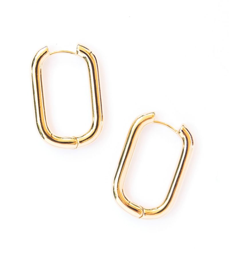 Chunky Oval Hoop Earrings – Large