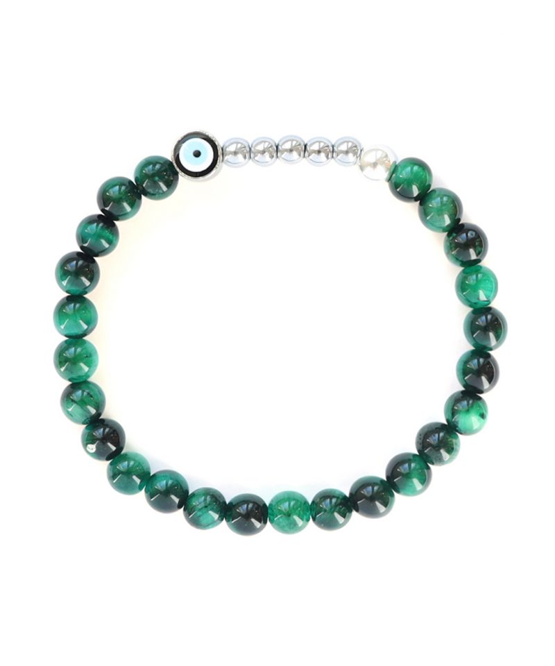 Ojo Bracelet Emerald Tiger Eye – Silver