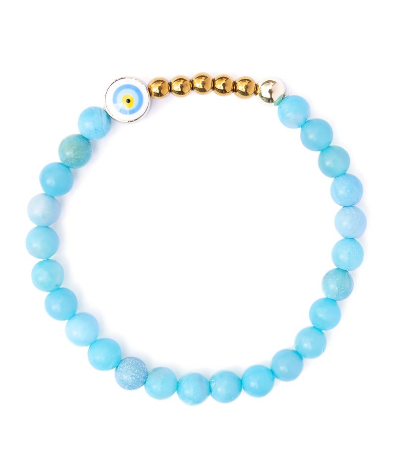 Ojo Bracelet Aquamarine Agate – Gold
