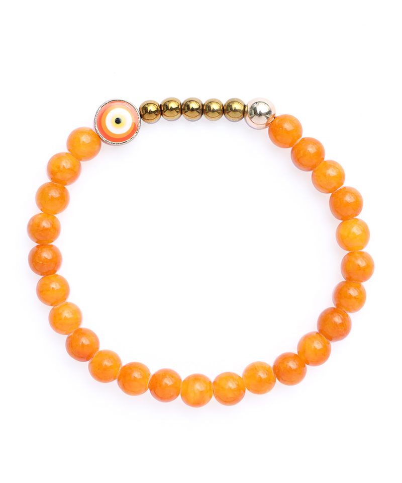 Ojo Bracelet Orange – Gold