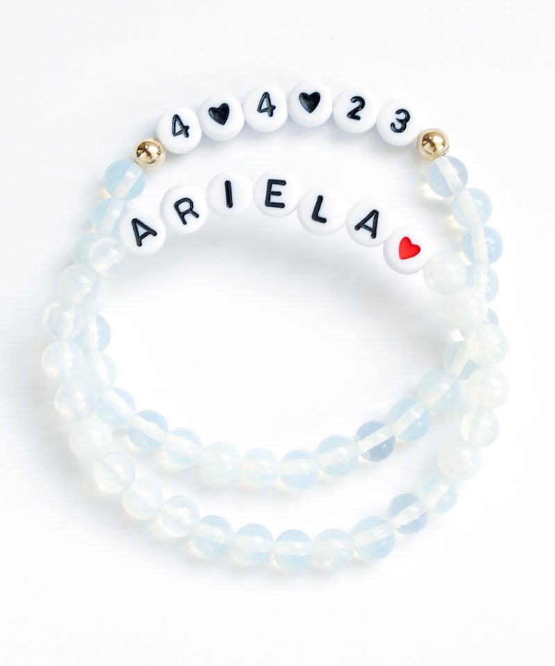 Name Game Bracelet – 6mm White Opal